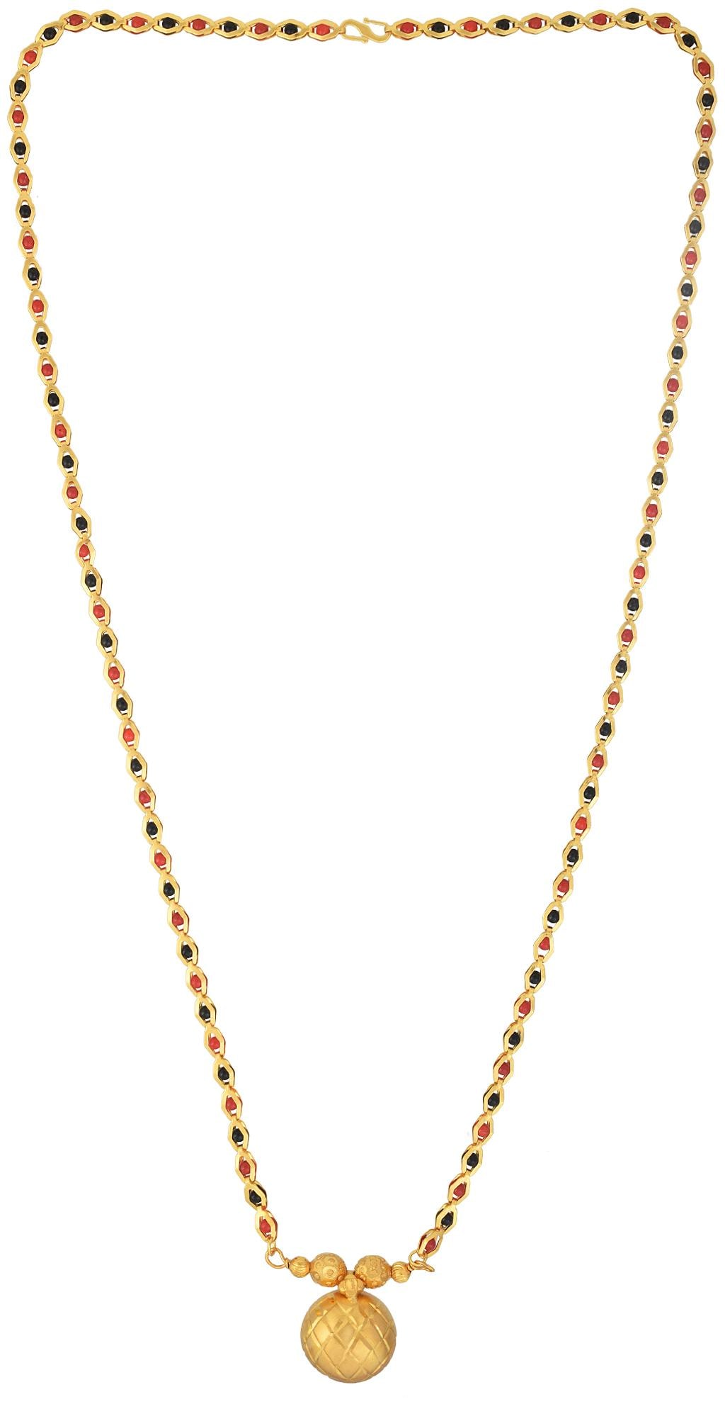 

MissMister Gold Plated Single Super Big Wati Criss Cross Design Traditional Tanmaniya Mangalsutra Women Latest Design Stylish