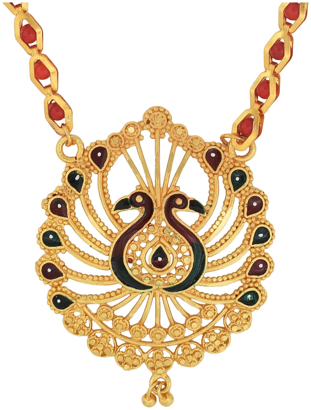 

MissMister Gold plated full bloom Peacock design Mangalsutra Traditional Women Nacklace Stylish