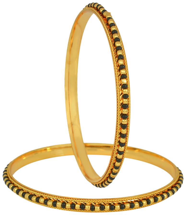 

MissMister Gold Plated Mangalsutra Matching Traditional Bangle Set Jewellery for Women