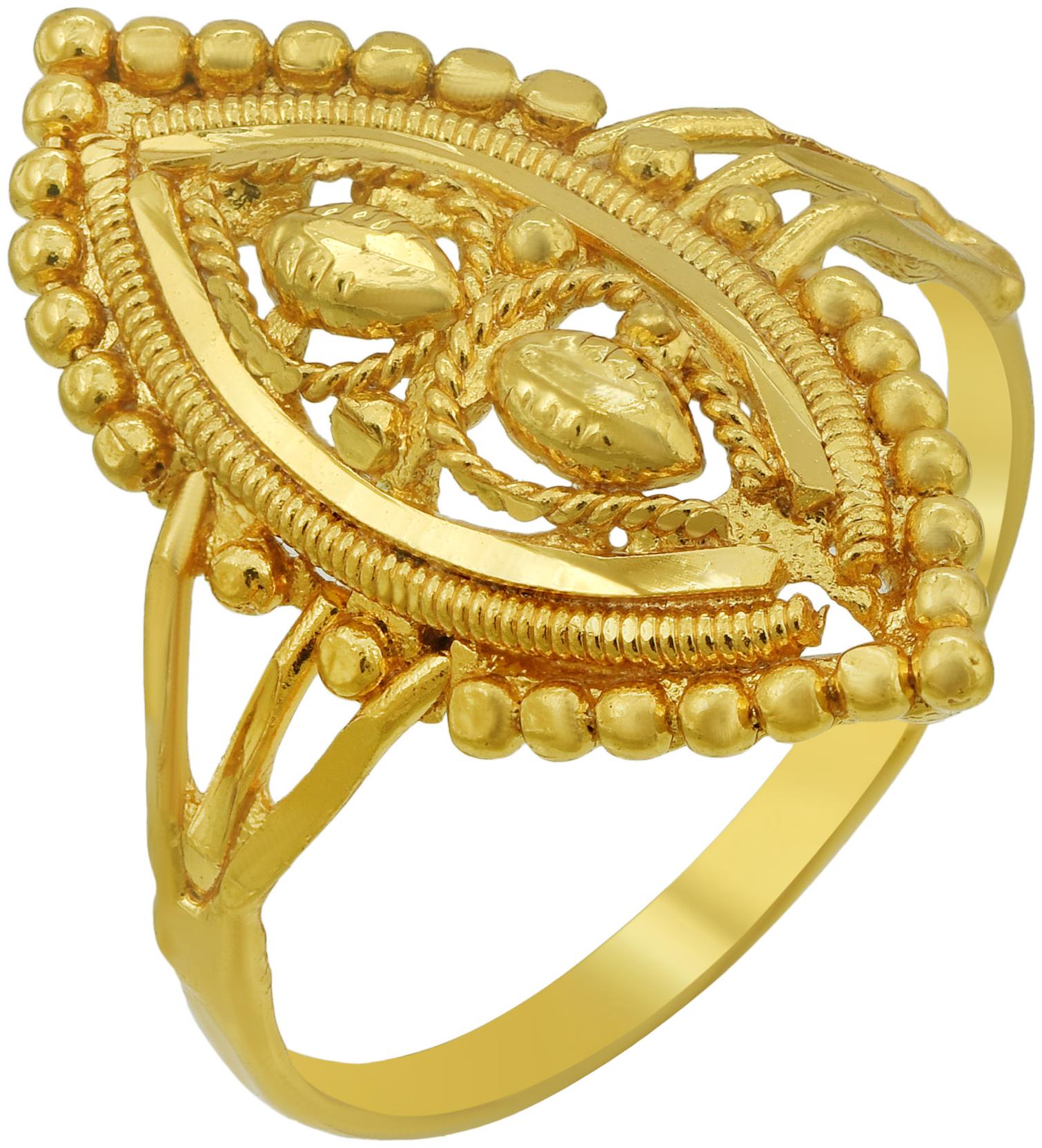 

MissMister Gold Plated Hand Carved Ethnic Finger Ring Women