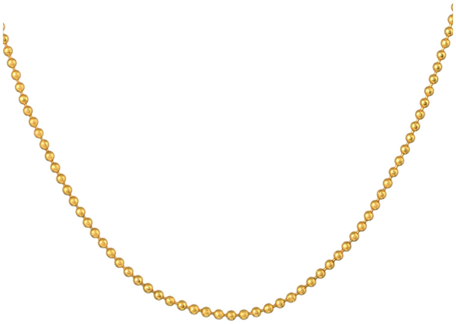 

MissMister Gold Plated Extra Long 3mm Ball 24 inch 8g Chain Ethnic Jewellery for Men and Women