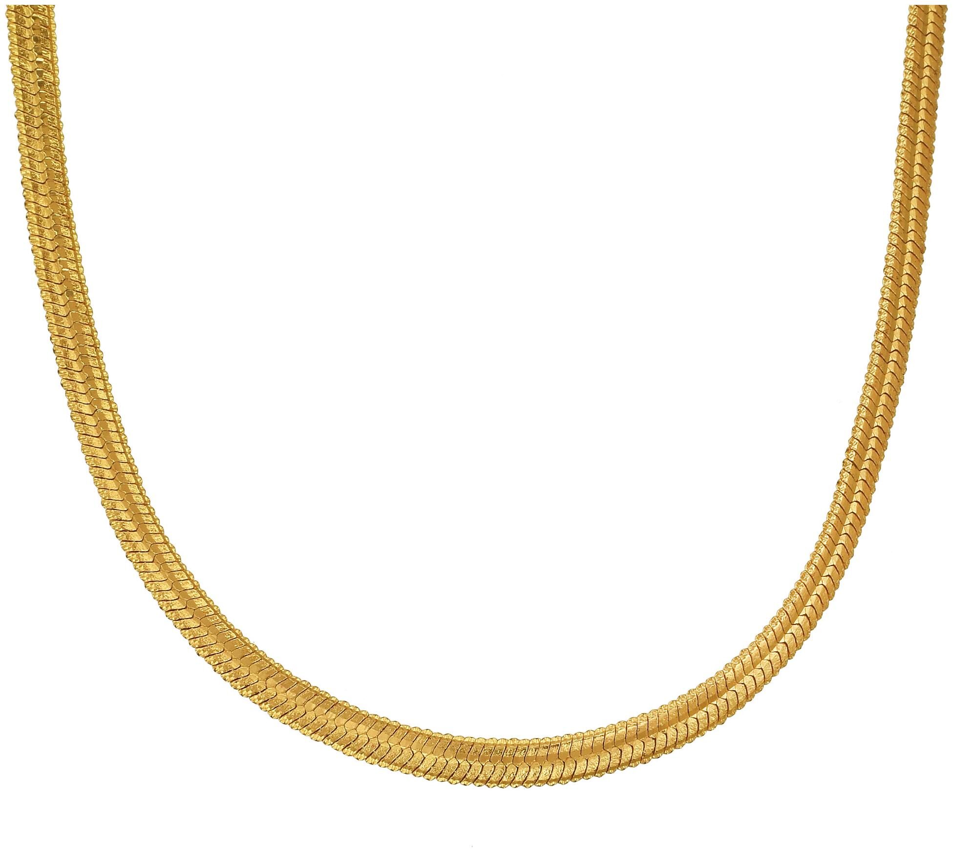 

MissMister Gold Plated Flat Chain Design 30 inch Long Chain Men Women