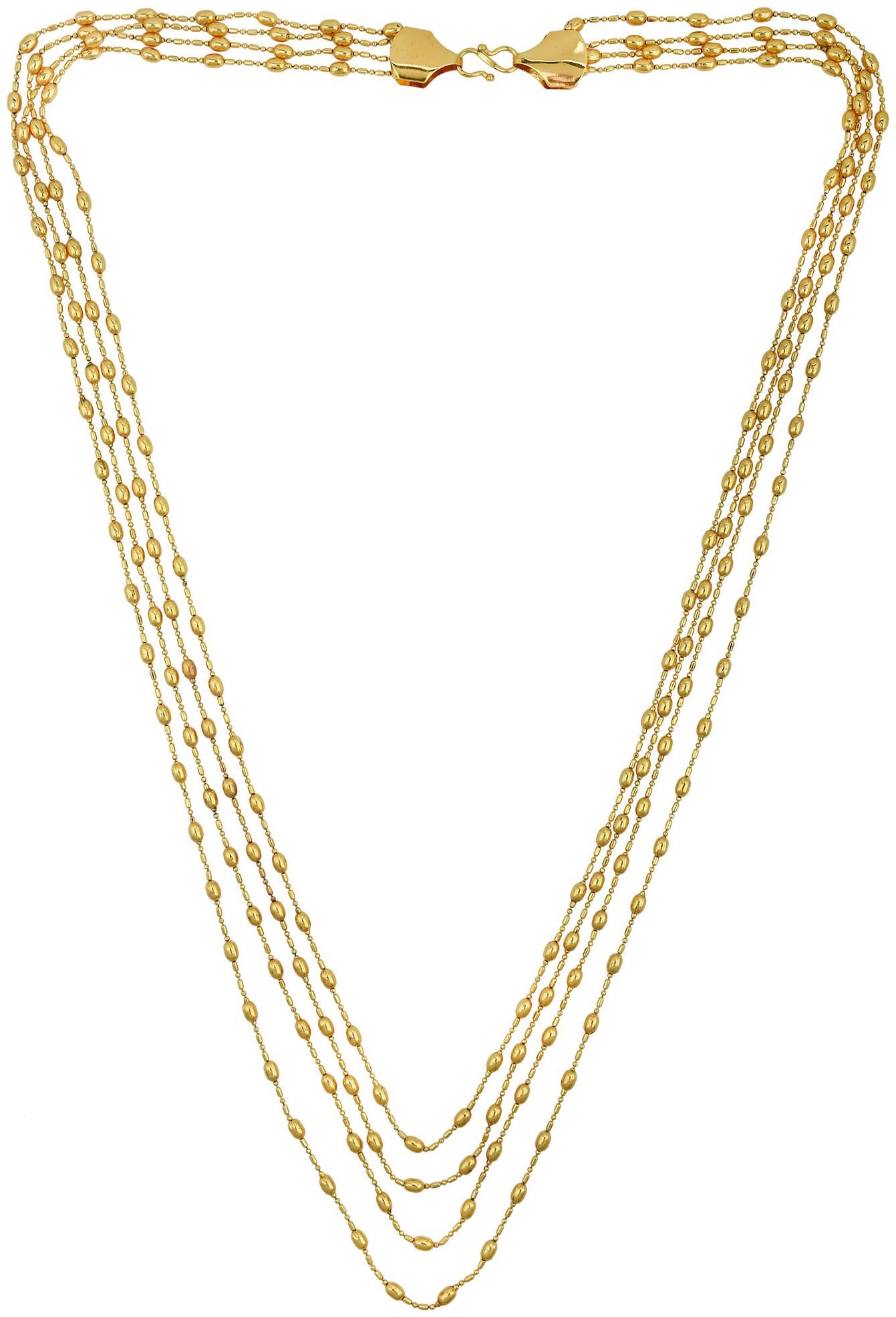 

MissMister Gold Plated Graduation Length Multi Strand 36 inch Necklace Women Traditional