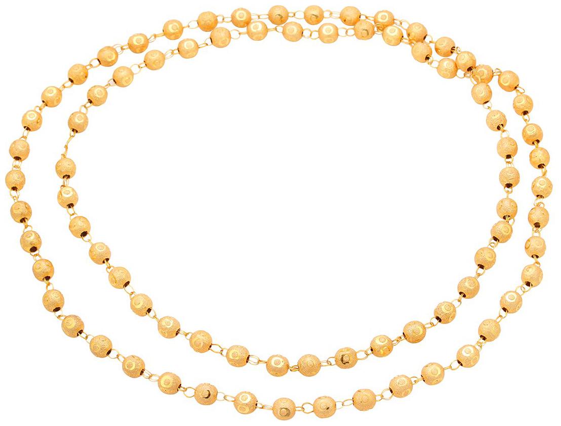 

MissMister Gold Finish Super Long Carved Beads Wrap Around Necklace
