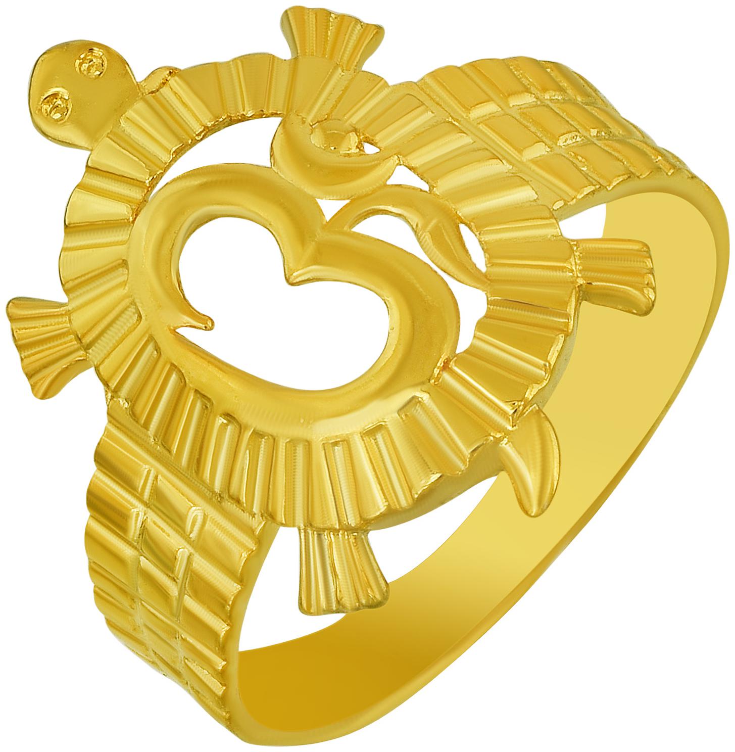 

MissMister Gold plated Vastu Fengshui Tortoise OM good luck finger ring Men Fashion