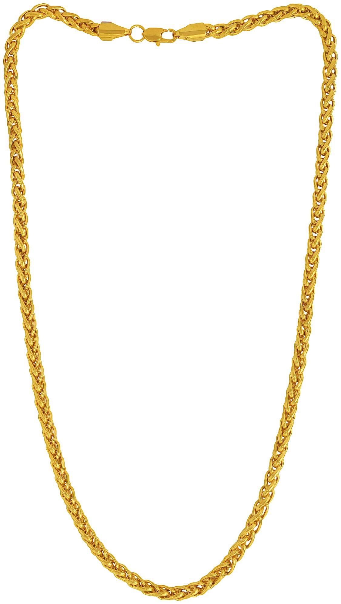 

MissMister Gold Finish Brass Coral Pearl and Black Onyx Long Suhagan Traditional Fashion Chain Necklace