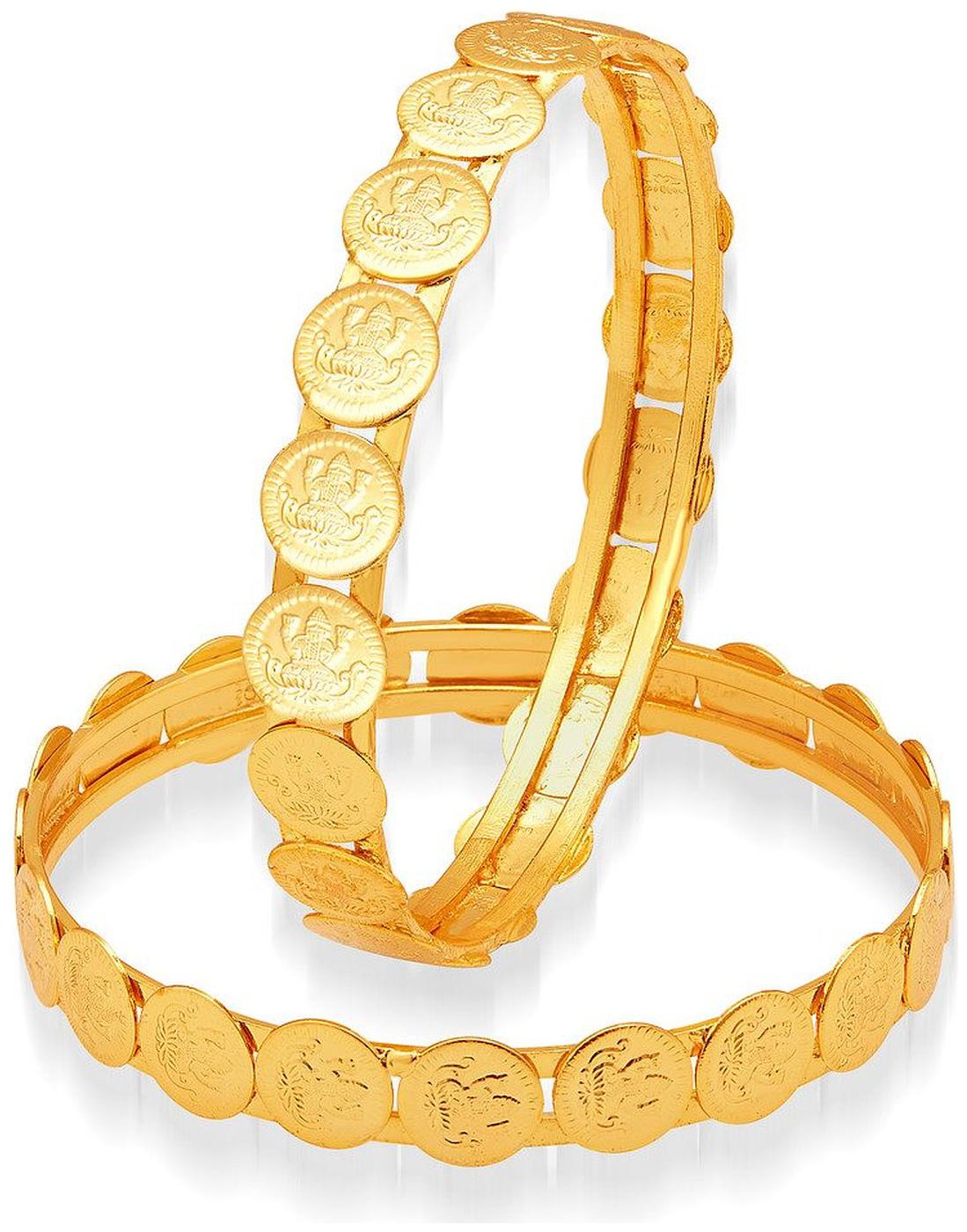 

MissMister Gold Plated Laxmi Coin Ginni Temple Bangles for Women