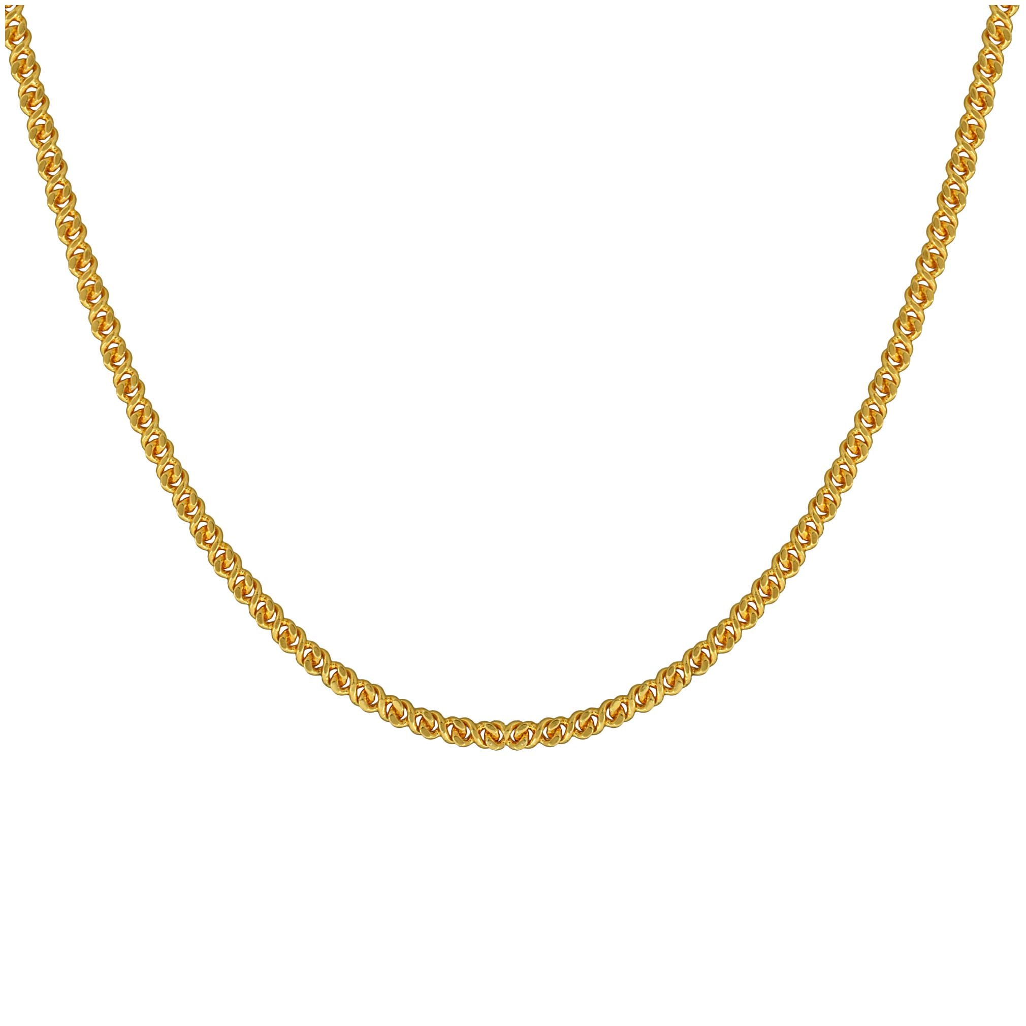 

MissMister Gold Plated Thin Simple Sober Design 24 inch Daily use Chain Men Women