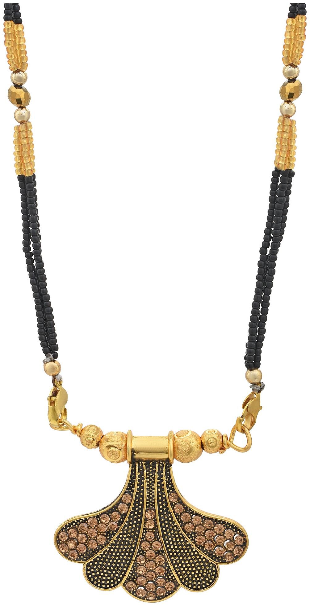 

MissMister Gold Plated Yellow CZ Ethnic Traditional Mangalsutra Jewellery Women