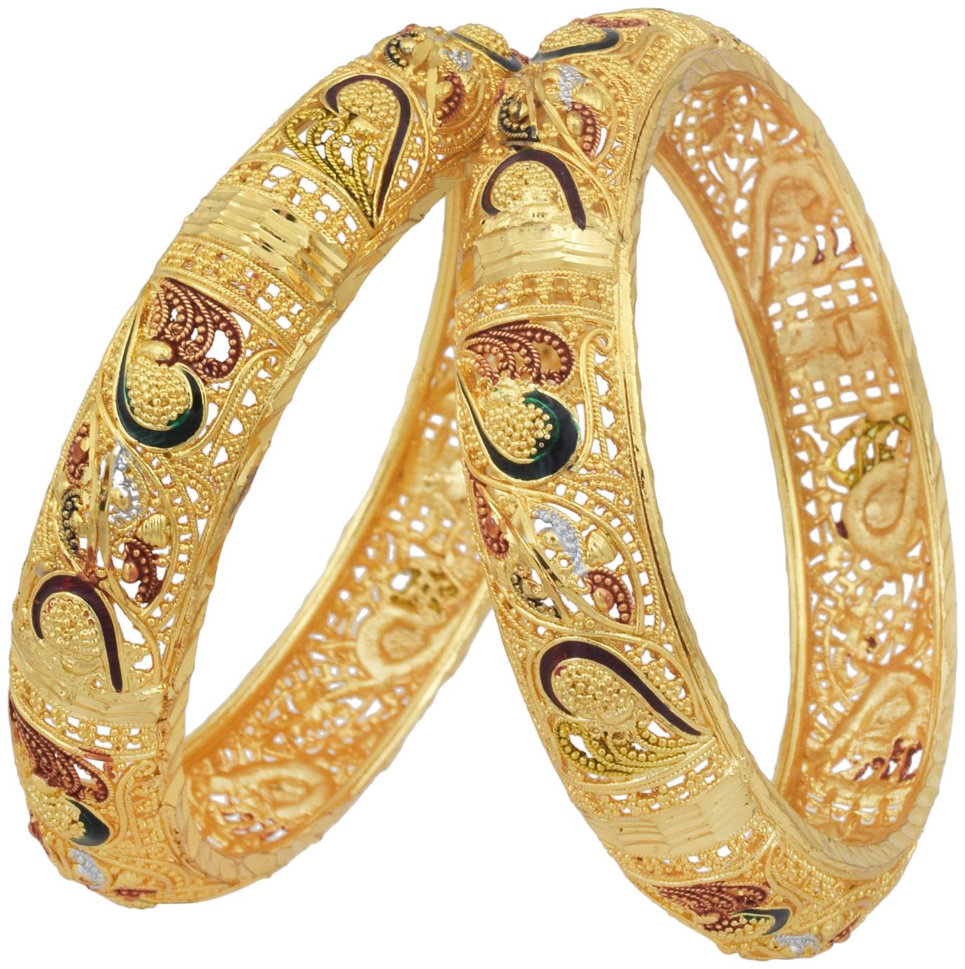

MissMister Gold Plated Handmade Meenakari Rajasthani Bangle Set Women Traditional Fashion