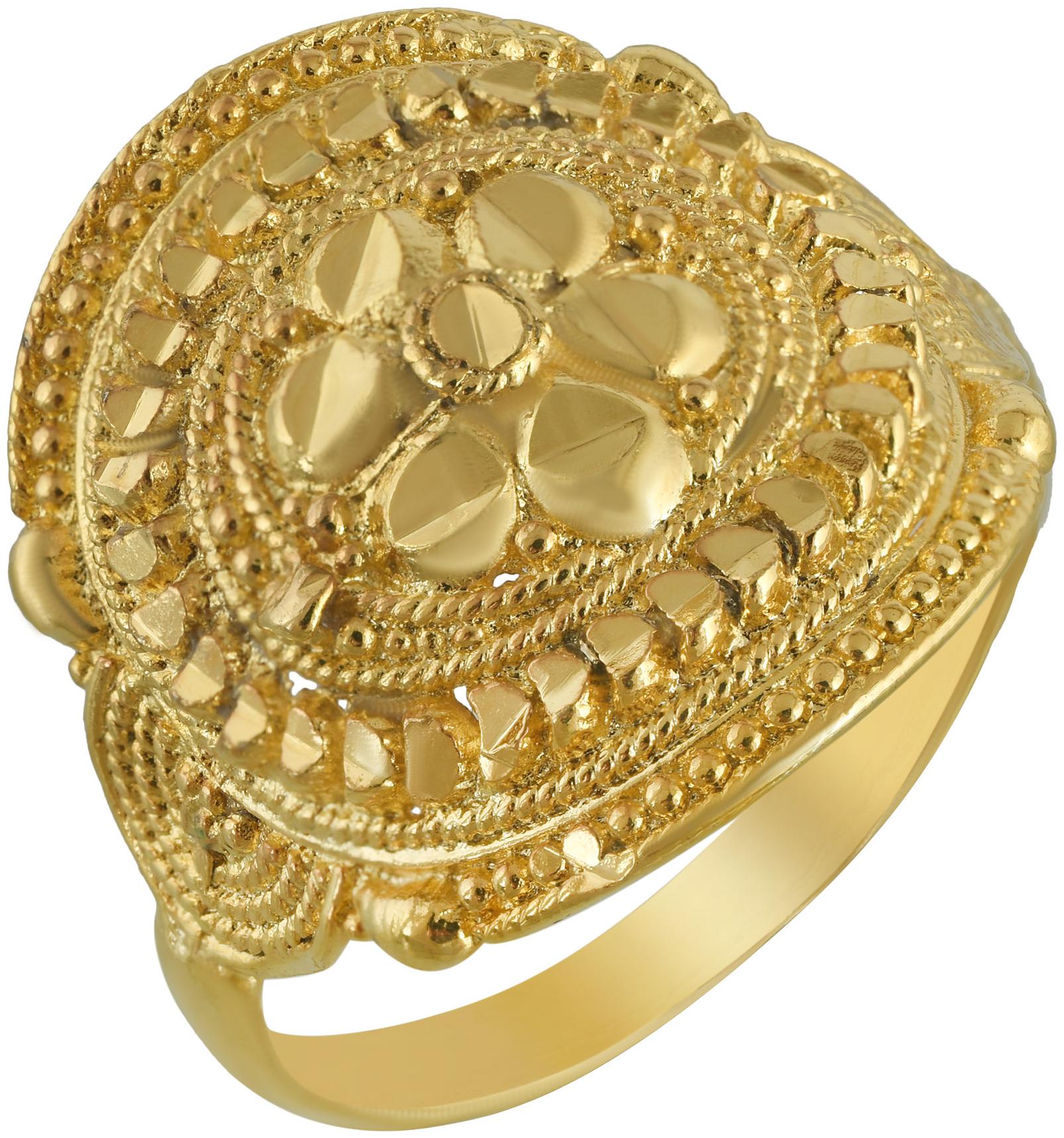

MissMister Gold Plated Cap Shaped Filigree Fashion Finger Ring Women Traditional
