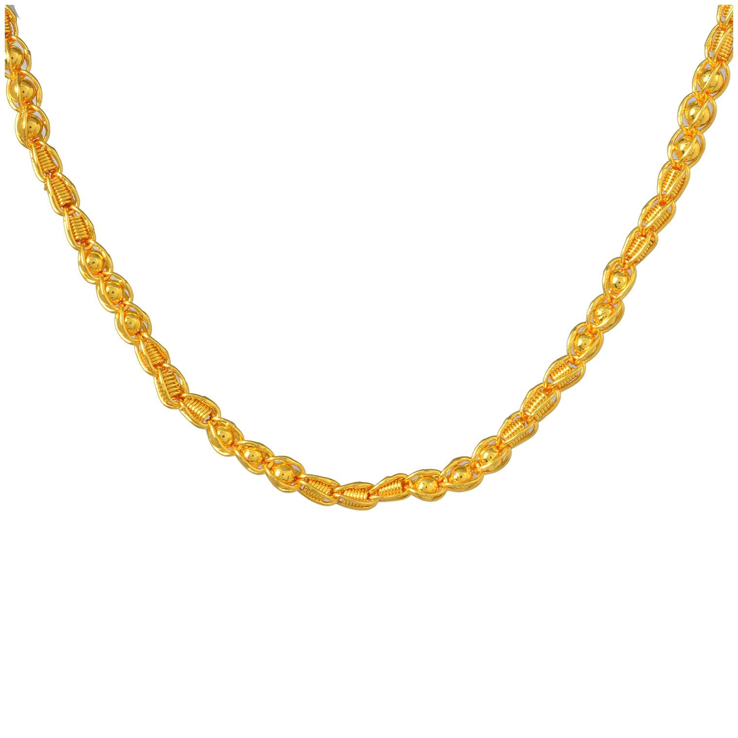 

MissMister Gold Plated Balls in Wire Wound Basket Italian Chain desginer Chain Jewellery for Men and Women