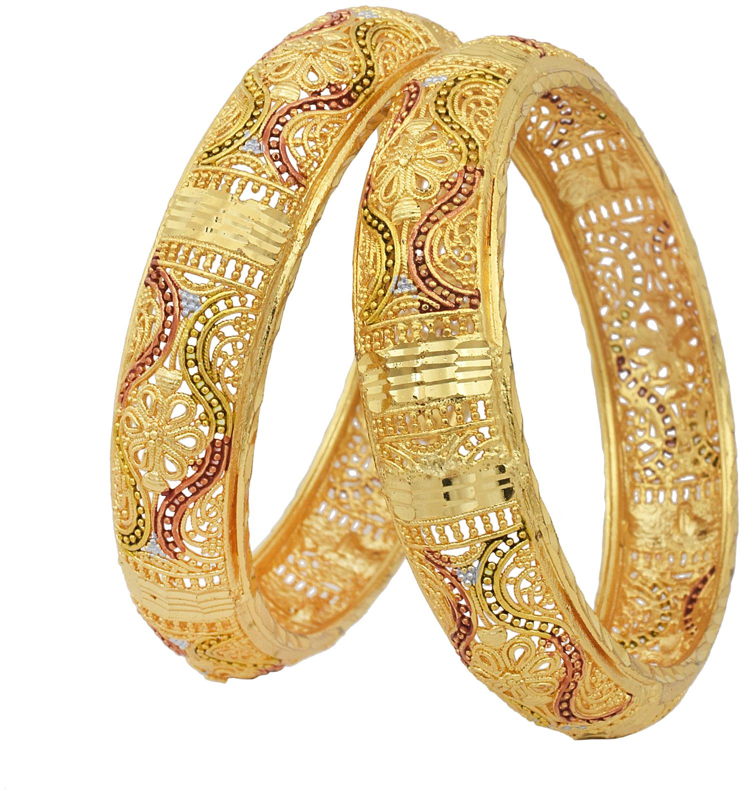 

MissMister Gold Finish C Z stud Fashion Kada bangle jewellery For women