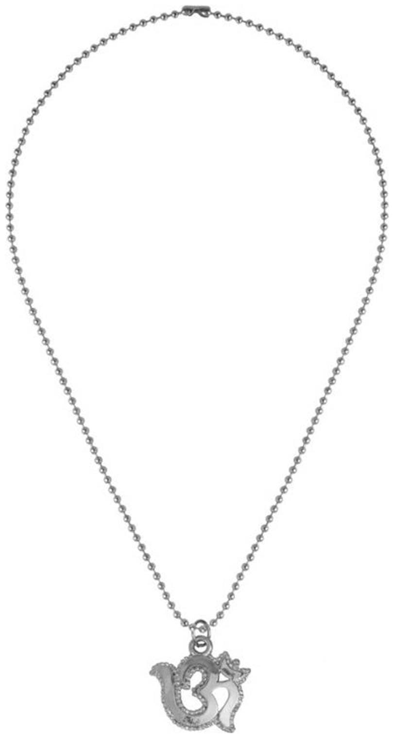 

MissMister Silver tone Om Brass Pendant for Men