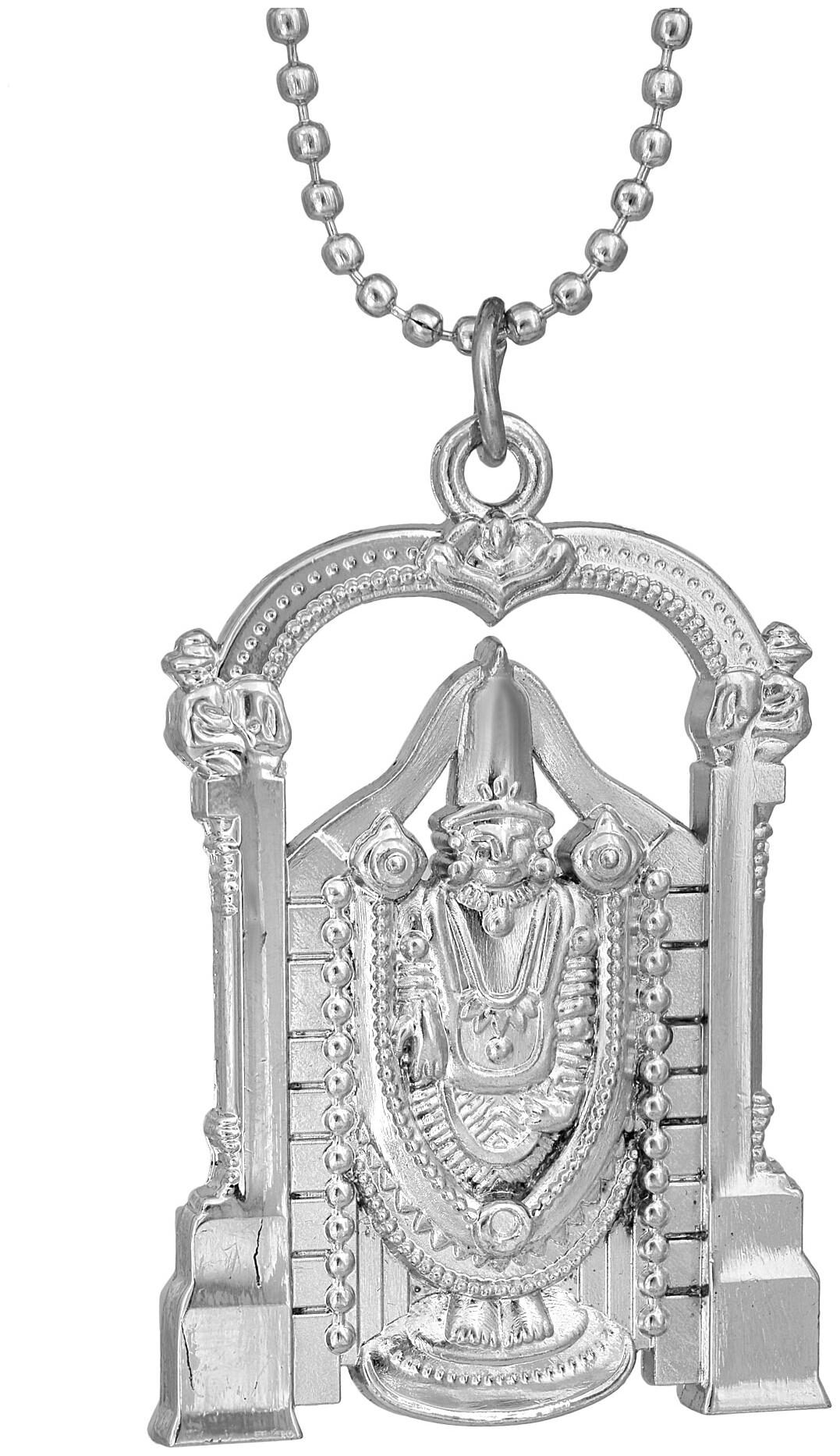 

Missmister Silver Plated Both Sides Tirupati Balaji Pendant