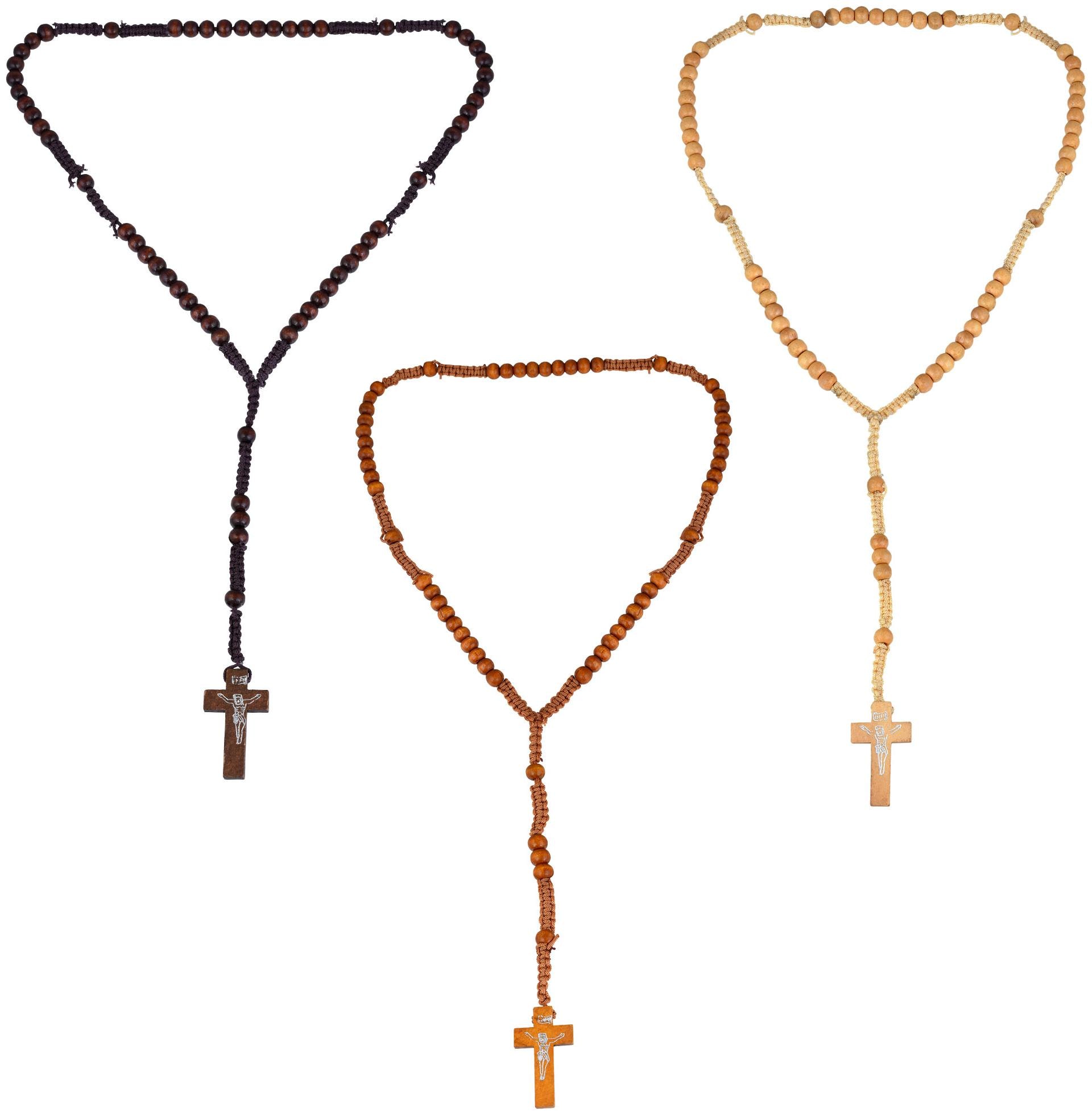 

MissMister Wooden Combo of 3 Rosary Christian Prayer Beads Mala(MM7714CMKL)