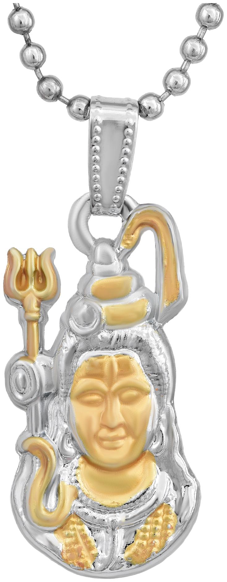 

Missmister Yellow And White Gold Plated Double Colour Shiva Mahadev Bholenath Chain Pendant