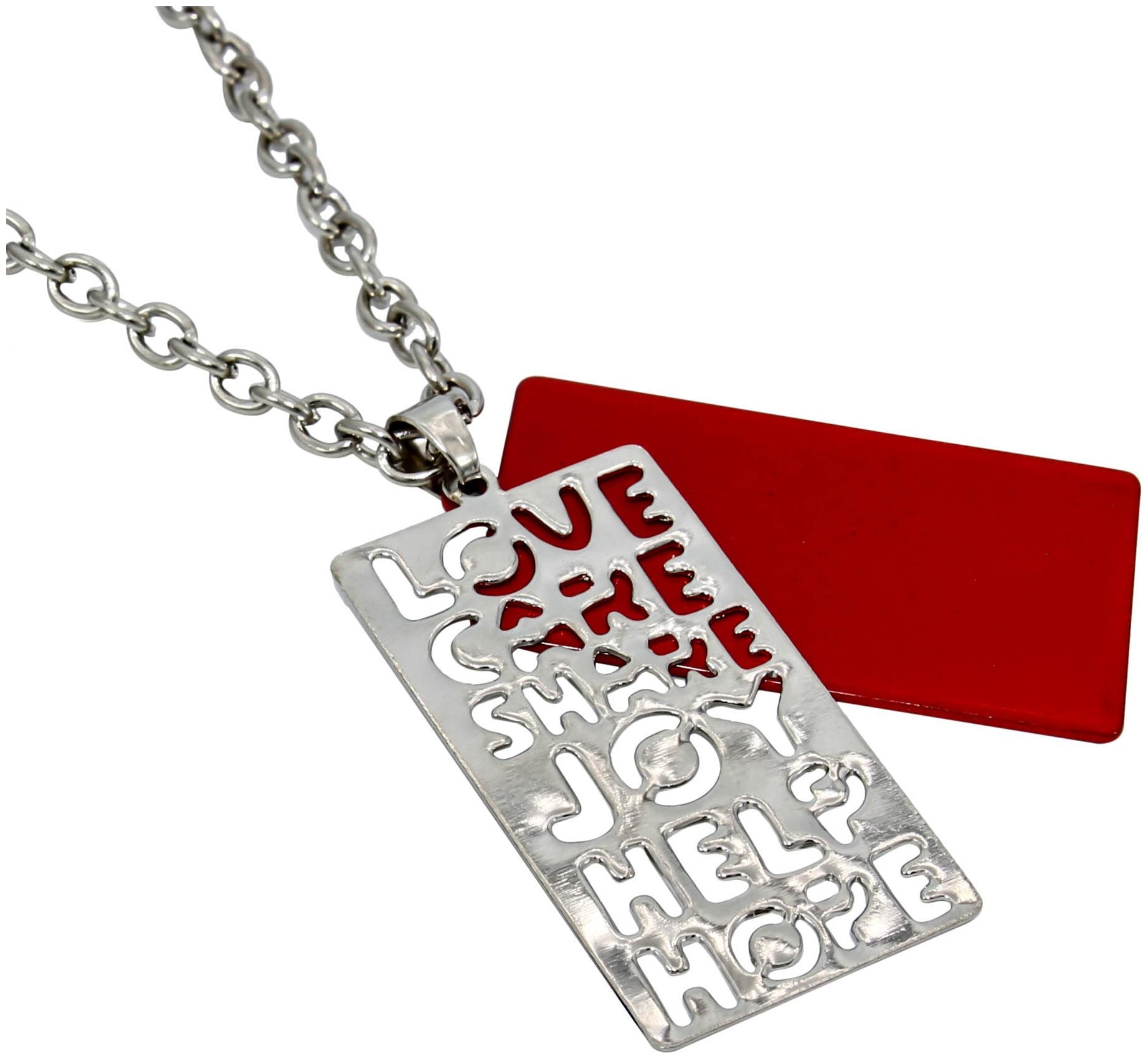 

Missmisterstainless Steel Red Base Plate Life Philosophy Pendant Fashion