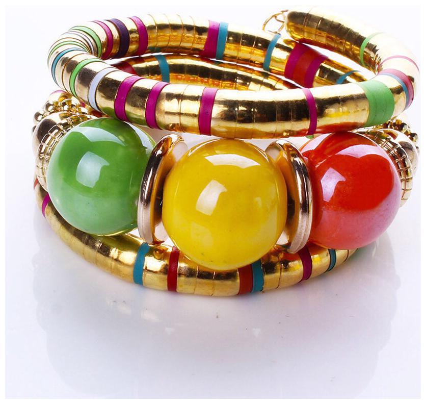 

MIZORRI Bohemian Colourfull Big Beaded Multilayer Womens Vintage Bracelet