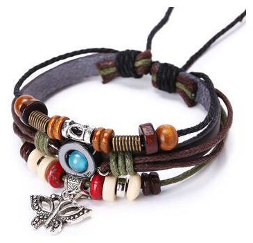 

MIZORRI Vintage Butterfly Multilayer Weaving Bracelet
