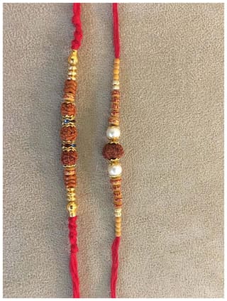 MJR COMBO of  2 Rakhi / Rakhi for Brother with Rakhi Card & Roli Chawal