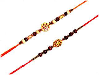 MJR COMBO of  2 Rakhi / Rakhi for Brother with Rakhi Card & Roli Chawal