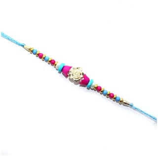 MJR COMBO of  1 Rakhi / Rakhi for Brother with Rakhi Card & Roli Chawal