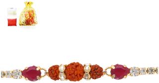 MJR COMBO of  1 Rakhi / Rakhi for Brother with Rakhi Card & Roli Chawal