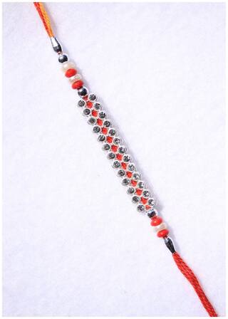 MJR COMBO of  1 Rakhi / Rakhi for Brother with Rakhi Card & Roli Chawal