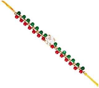 MJR COMBO of  1 Rakhi / Rakhi for Brother with Rakhi Card & Roli Chawal