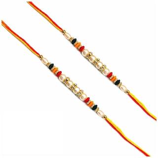 MJR COMBO of  2 Rakhi / Rakhi for Brother with Rakhi Card & Roli Chawal