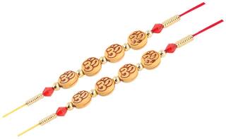 MJR COMBO of  2 Rakhi /  Rakhi Gift for Brother with Rakhi Card & Roli Chawal / Pearl / Crystal rakhi