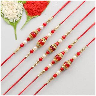 Mjr pack of 5 Scented Rakhi with Roli Chawal & Rakhi Card