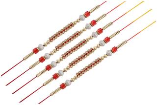MJR Rakshabandhan Special Rakhi Combo (Set of 5) with Roli Chawal & Rakhi Card