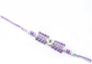 MJR Set of  1 Rakhi for Brother / Bhaiya / Bhabhi with Rakhi Card & Roli Chawal -mjr112