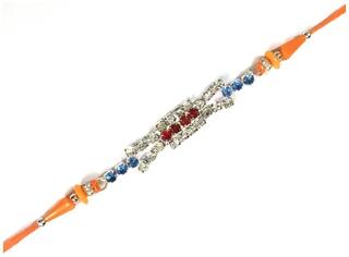 MJR Set of 1 Rakhi / Rakhi for Brother with Rakhi Card & Roli Chawal