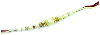 MJR Set of  1 Rakhi for Brother / Bhaiya / Bhabhi with Rakhi Card & Roli Chawal -mjr73