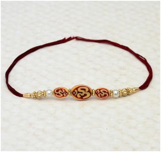 MJR Set of  1 Rakhi for Brother / Bhaiya / Bhabhi with Rakhi Card & Roli Chawal -mjr206