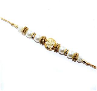 MJR Set of  1 Rakhi for Brother / Bhaiya / Bhabhi with Rakhi Card & Roli Chawal -mjr81