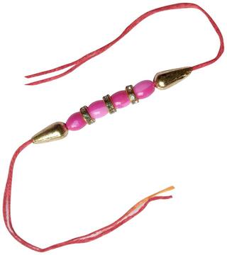 MJR Set of  1 Rakhi for Brother / Bhaiya / Bhabhi with Rakhi Card & Roli Chawal -mjr171