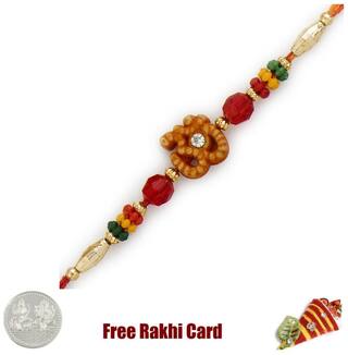 MJR Set of 1 Rakhi / Rakhi for Bhabhi with  Roli Chawal