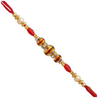 MJR Set of 1 Rakhi / Rakhi for Brother with Rakhi Card & Roli Chawal