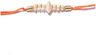 MJR Set of  1 Rakhi for Brother / Bhaiya / Bhabhi with Rakhi Card & Roli Chawal -mjr37