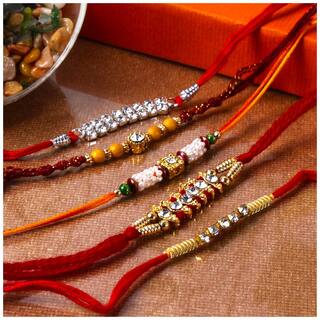 MJR Set of 6 Rakhi / Rakhi for Brother with Rakhi Card & Roli Chawal