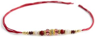 MJR Traditional Designer Rakhi Set for Brother | Rakhi Combo (Roli, Chawal, Mishri) -117