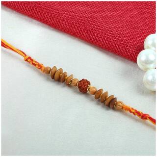 MJR Traditional Designer Rakhi Set for Brother | Rakhi Combo (Roli, Chawal, Mishri) -373