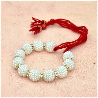 MJR Traditional Designer Rakhi Set for Brother | Rakhi Combo (Roli, Chawal, Mishri) -352