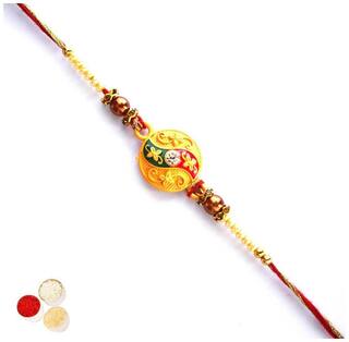 MJR Traditional Designer Rakhi Set for Brother | Rakhi Combo (Roli, Chawal, Mishri) -17