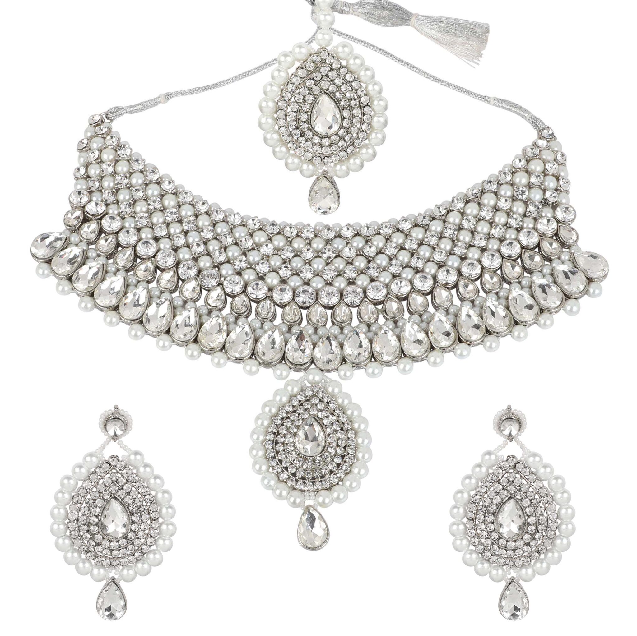 

MUCH MORE Beautiful Fashion Necklace With Pearl Crystal Stone For Women