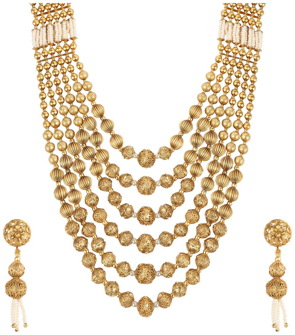 

MUCH MORE Fabulous Designer Gold Plated Polki Necklace Partywear Jewellery For women